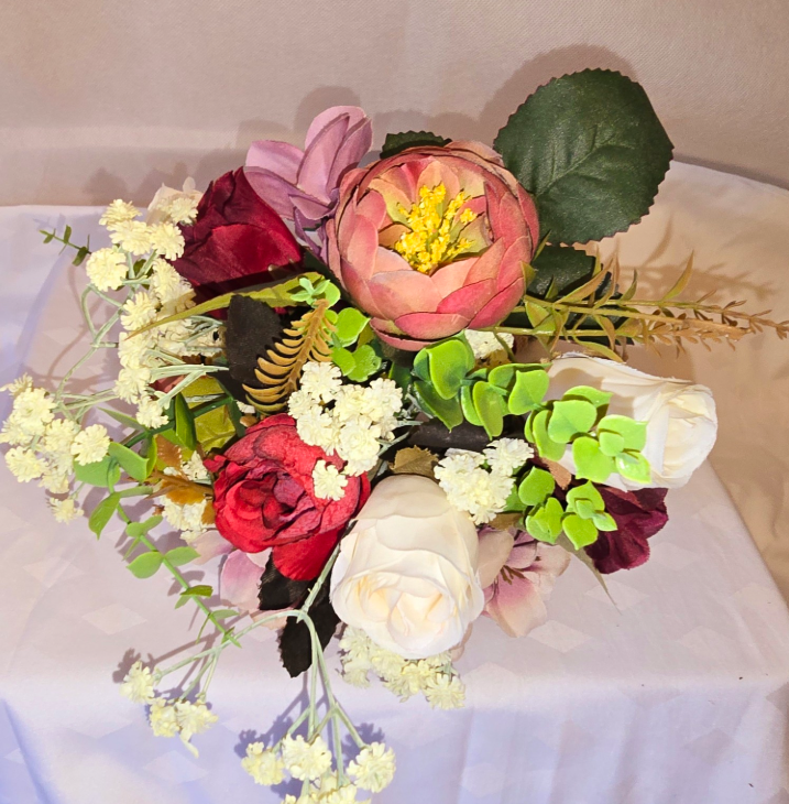 Blush & Burgundy Bridesmaid Bouquet