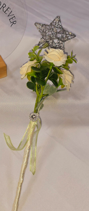 Cream & Ivory Flower Girl Wand | Ready-Made Wedding Flowers