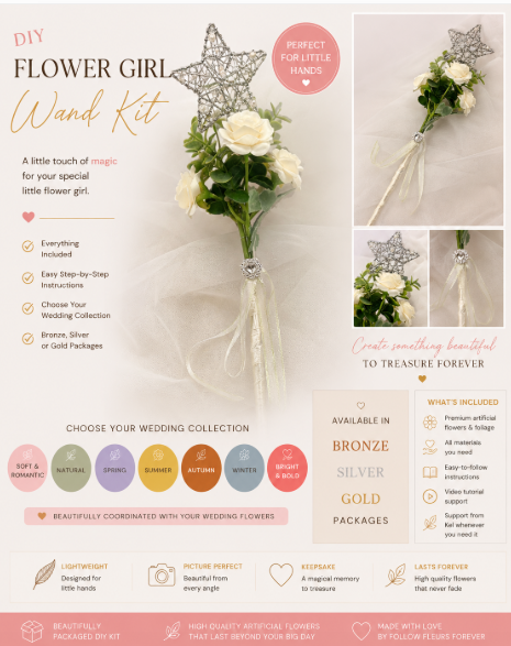 DIY Flower Girl Wand Kit